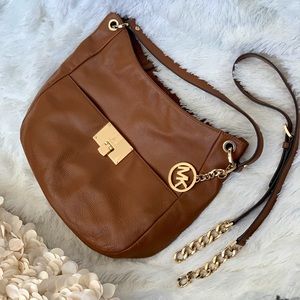 MICHAEL Michael Kors Leather Hobo Bag with Crossbody Strap
